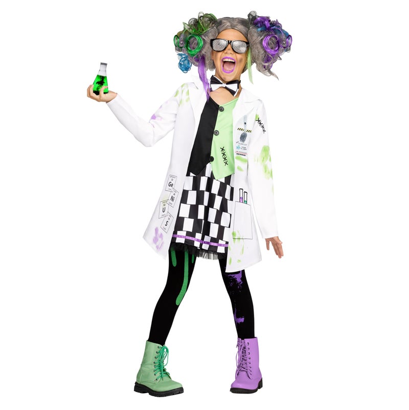 Fun World Mad Scientist Girl Costume, X-Large 14-16, White - Image 1